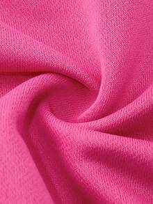 My Little Pony X SHEIN 青少年女孩卡通图案圆领长袖套头衫 - 玫紅色 - 查看 6