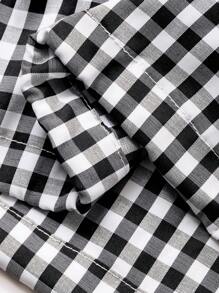 FRIFUL Jaqueta Casual Feminina de Viagem com Babado Xadrez