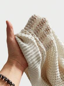 SWAVVY Men's Solid Color Simple Daily Knitted Sleeveless Vest, For Fall Winter - Beige - View 5