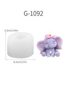 1 Khuôn silicon hình con voi Khuôn silicon mini hình con voi Khuôn nến sáp nhựa trang trí thủ công - trắng - Xem 8
