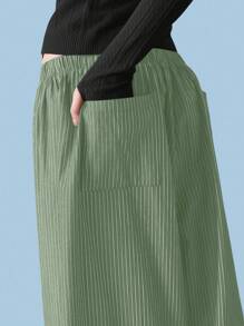 COUREZ Low Rise Baggy Balloon Trousers /Y2K Going Out Outfits Fall Women Clothes Fall Clothes Cute Winter Clothes For Women Back To School Wide Leg Trousers Women - Green - View 5