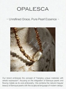 Opalesca 1pc Casual, Work, Elegant, Luxury, Cute, Wedding, Sexy, Vacation, Party Pearl/Mother Of Pearl, Metallic, Beaded, Textured Necklace, Y2K/For Mom/Women/Girl/Fall/Autumn/Winter/Festival/Holiday/Vacation/Old Money/Halloween,For Mom/Women/Girl/Mother,Fall/Autumn/Winter,Outfits,Charm Necklace,Old Money,Premium,Pearl,Elegant,Fairycore/Fairy