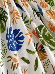 Travachic KIDS 女婴热带植物印花高低下摆时尚露背连衣裙 - 杏色 - 查看 7