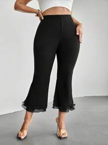 Firerie Pantalones acampanados de talle alto de malla en contraste