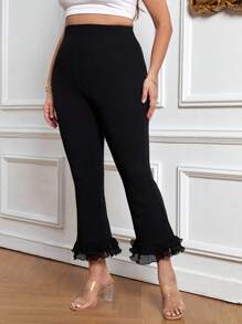 Firerie Pantalones acampanados de talle alto de malla en contraste