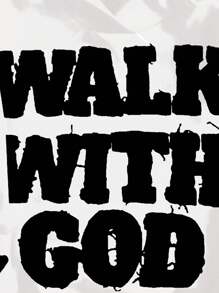 SHEIN Bolty Christian 男童白色长袖卫衣，印有“与神同行”图案，适合秋冬季穿着。 - 白色 - 查看 3