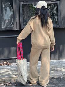 DAZY Tween Girls Knitted Sweater Set, Autumn - Apricot - View 2