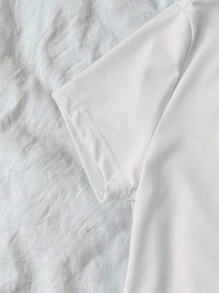 INAWLY Women's Letter & Floral Print Round Neck Short Sleeve Casual T-Shirt