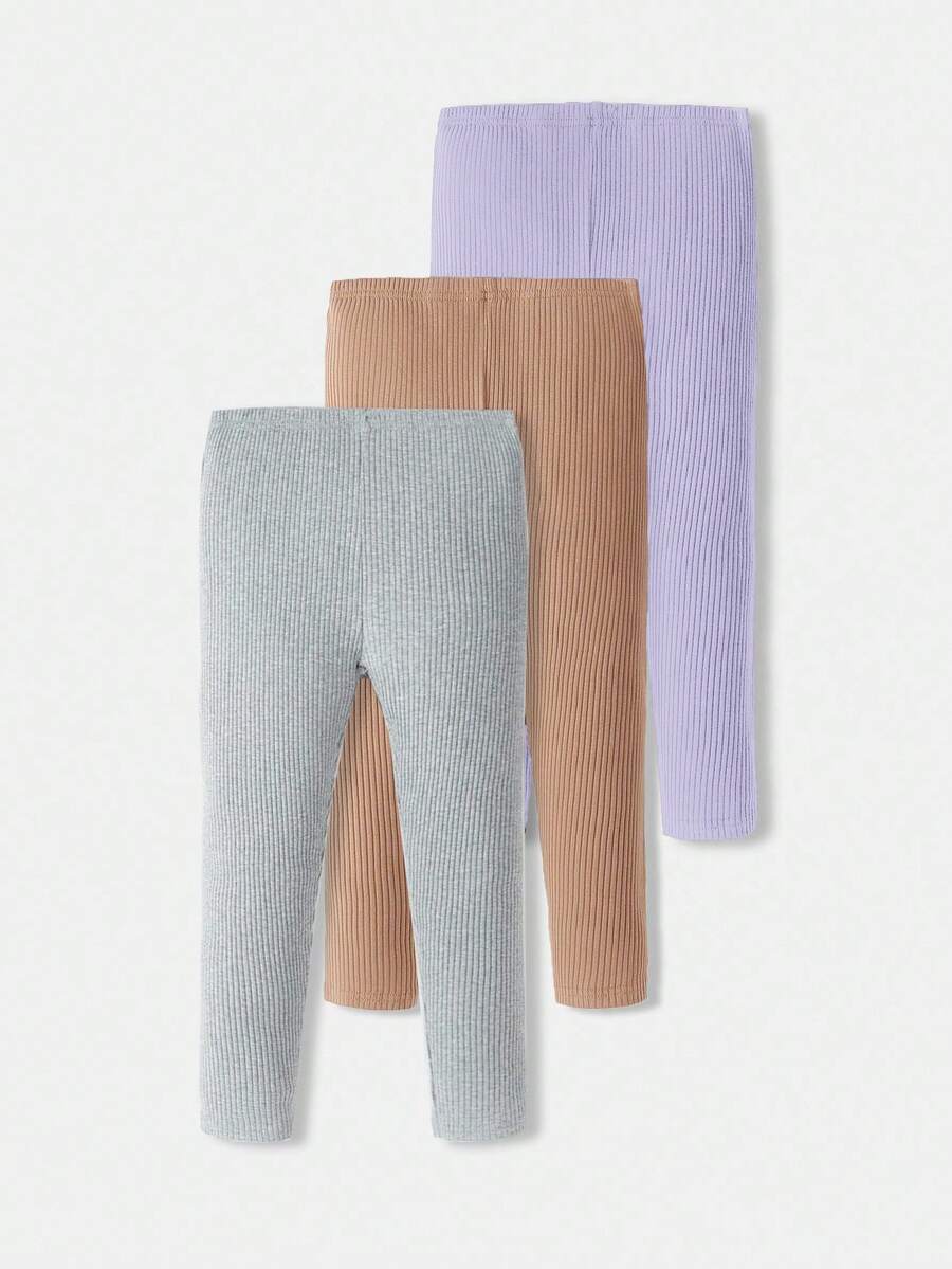 SHEIN 秋冬时尚可爱少女打底裤 - 黑色 - 查看 1