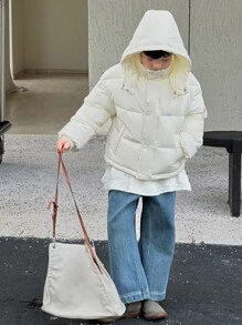 DAZY Tween Boys Padded Coat, Fall - Beige - View 2