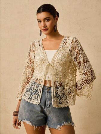 Sheer Cardigan | Fashion Sheer Cardigan | SHEIN USA