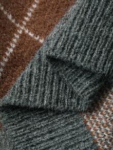 DAZY Toddler Boys' Rhombus Pattern Contrast Color V-Neck Casual Knit Sweater, Spring/Autumn