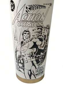 SUPERMAN X SHEIN Figure Graphic Water Bottle - Premium SUS316 Vacuum Flask, 24 Hour Temperature Retention - Black and White - View 6