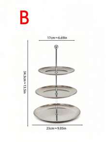 2/3 Layer Cake Stand, Fruit Snack Tray, Stainless Steel Tray, Detachable Restaurant Stand, Dessert Stand, Snack Tray, Candy, Storage Rack