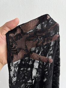 NU&NOW Plus Size Fashionable Elegant Sexy Lace Bodysuit - Black - View 8