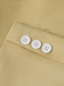 SHEIN 5 件套青少年男孩西装套装，包括缺口翻领西装外套、单排扣背心、半松紧腰裤、纯色白衬衫、领带，适合日常穿着、颁奖典礼、生日派对、婚礼、婚礼嘉宾、花童、戒童、返校 - 卡其色 - 查看 8
