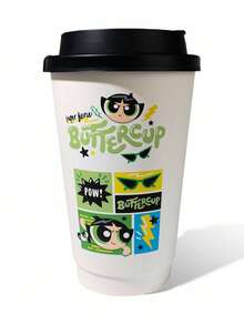 THE POWERPUFF GIRLS X SHEIN Buttercup Pattern Creative Paper Cup With Cute Pattern - Multicolor - View 1
