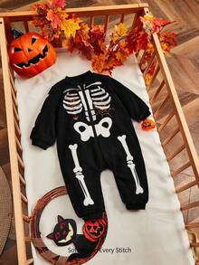 Cozy Pixies 1pc Halloween Skeleton Pattern Baby Sleeping Bag - Black - View 1