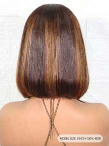 Onda de encaje transparente Bob 13X4X1 13X5X1 T Parte Pelucas de encaje Onda del cuerpo Recta real Corte de duendecillo Peluca de cabello humano de color corto Pelucas de cierre frontal para mujeres con cabello de bebé frontal Peluca de línea de cabello natural prearrancada - S3/30/33 - Ver 2