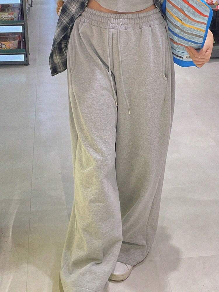 Women's Tall Fit Straight Leg Drawstring Waist Casual Sweatpants