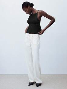 Maija 女士时尚休闲日常吊带背心上衣，基本款简约商务休闲外套上衣，适合派对和聚会，秋冬季 - 黑色 - 查看 9