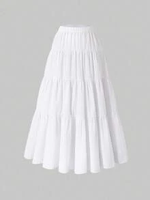 Elegant Choice For Baby: Girls' White Woven Crinkle Fabric Skirt, Unique Texture, Delicate Details, Pleated Fluidity, Showcasing Sweet Elegant, Essential For Outings. Fall Winter