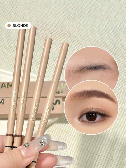 SHEGLAM インスタフィルブロウペンシル-ブロンド 長持ち 自動眉ペン 耐汗 耐油 非粘着 超スリム 眉メイク クリスマス 眉 眉毛 ブランド ビューティー メイクアップ 化粧品 女性と女の子とギャルのための 完璧な冬に春に理想的な Y2K おしゃれなファッション 誕生日に適した ギフト パーティー 準備 フェイスペイント 最高のカラー