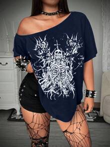 Whyspr 蕾丝拼接印花修身T恤