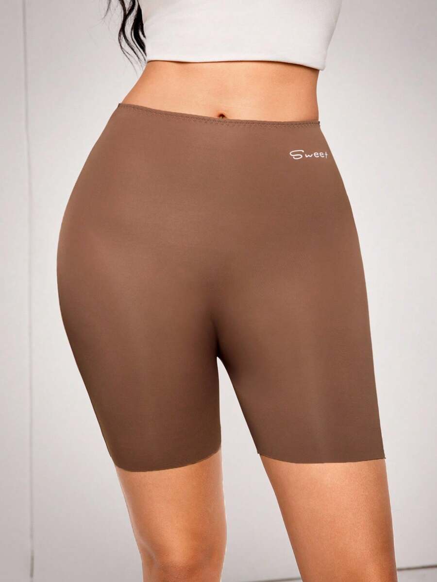 SuitURBody Women Letter Print High Waist Tight Stretch Shorts