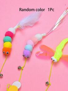 Juguetes para gatos de patrones aleatorios con diseños de gatos de dibujos animados, juguetes con cuerda elástica para gatos, juguetes para gatos de interior, juguetes autojugables para gatos, juguetes colgantes para gatos (hechos de plumas) - Multicolor - Ver 10