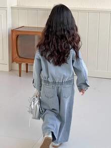 DAZY Bộ đồ denim cho bé gái - Màu xanh lam - Xem 7