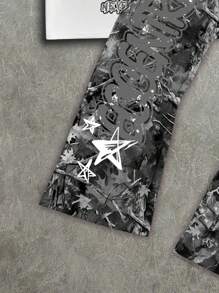 Manfinity ZONE917 Men's Loose Letter & Cartoon Character Print Short Sleeve T-Shirt And Pants Set - Grey - View 4