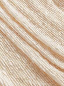 Anewsta Pleated Texture Women Long Dress, Spring/Summer Outfits - Apricot - View 9