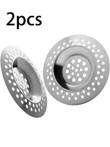 SHEIN 2 PIEZAS Colador de desagüe de bañera - Colador de pelo de ducha de 2,83 pulgadas, Cubierta de desagüe de bañera y ducha de acero inoxidable, Filtro de colador de fregadero de baño para decoración de baño de verano
