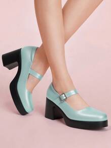 CUCCOO DOLLMOD Women's Blue Crystal Fashionable Sweet Retro High Heel Pumps - Blue - View 4