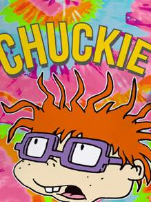 Nick 90s | SHEIN 女式扎染卡通人物图案圆领短袖T恤