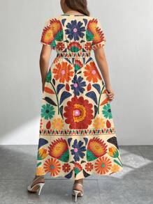 Firerie 休闲花卉印花大码宽松连衣裙，适合秋冬季 - 彩色 - 查看 2