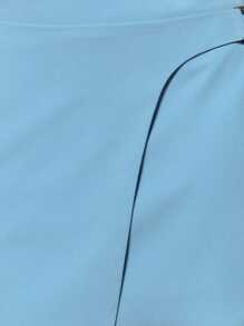 TypaGal 女式纯色不对称下摆休闲短裙裤，侧扣设计