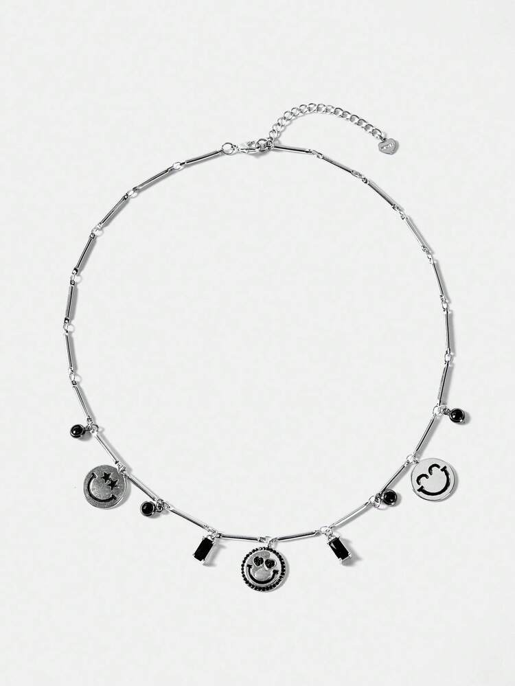 S.W.Smiley x MOTF COLLIER PENDENTIF VISAGE SOURIANT ARGENT