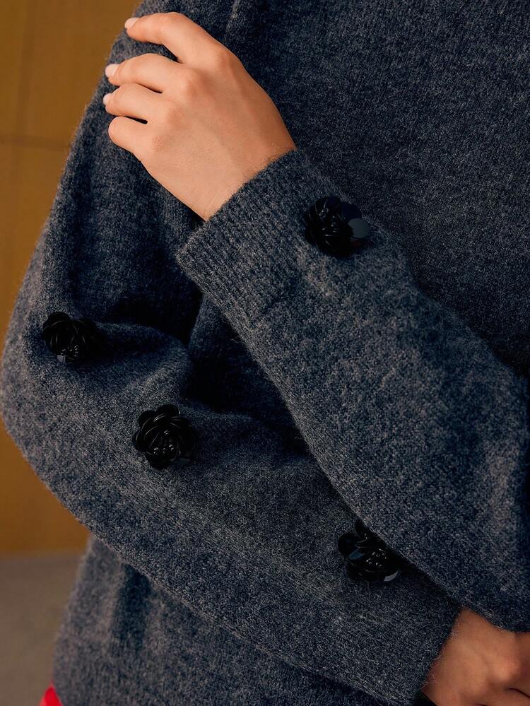 STEREO FLORAL PULLOVER SWEATER