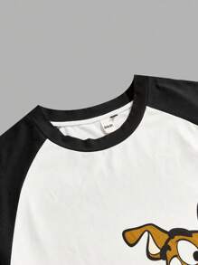 SCOOBY-DOO X SHEIN Plus Size Men's Comfortable Contrast Color Cartoon Dog Print Short Sleeve Top And Shorts Loungewear Set, Summer, Fall Clothes