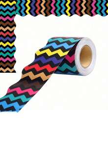 1 قطعة حافة لوحة نشرة سوداء، 32.8 قدم من الحواف المموجة السوداء لوحة النشرة، السبورة البيضاء، لوحة الفلين، الخزانة، ديكور الغرفة، ديكور المكتب، وديكور الفصل الدراسي للعودة إلى المدرسة - متعدد الألوان - مشاهدة 11