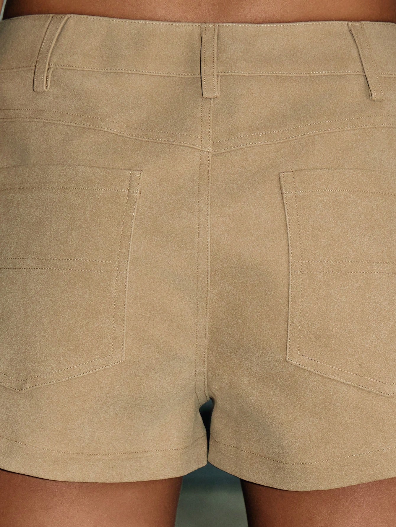 KIZN Tailored Suede Shorts With Front Pockets