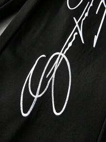 PAVTROS 男士街头风格流行 INS 搭配二合一腰带，拉链裤脚，自由刺绣，适合户外音乐节、夜总会、男朋友/丈夫礼物、周年纪念礼物、黑色运动裤，2000 年代风格 - 黑色 - 查看 3