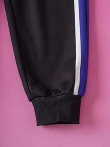 Nick 90s | SHEIN 2pcs/Set Young Boy Sports Casual Jersey Style Cartoon & Numeric Graphic White Crew Neck Long Sleeve Sweatshirt And Pants Knit Tracksuit - Multicolor - View 8