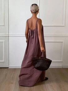 DAZY Women's Loose Midi Slip Dress, Summer - Mauve Purple - View 2