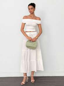 SHEIN Tall Damen Lässig Resort mehrschichtiger Kuchen-Stil Rock, geeignet für Sommer, Urlaub