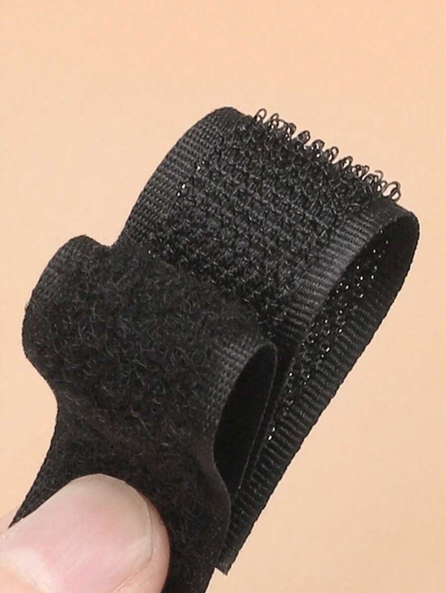 1.6/2/3m Multi-Functional Hook-And-Loop, Hook And Loop Fastener With Buttons For Shoes And Clothes - Black - View 1