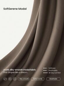 GLOWMODE Softserene 莫代尔 凉爽舒适 丝滑透气 轮廓接缝 立领 抽绳腰部 大口袋 拇指孔 腰长 拉链夹克 日常休闲装 - 棕色 - 查看 5