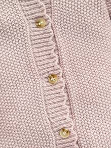SHEIN Newborn Light Pink Knitted Bodysuit With Hat,Cute Autumn Raglan Long Sleeve Single-Breasted Sweater Crawling Suit With Three-Dimensional Bow For Baby - Multicolor - View 7